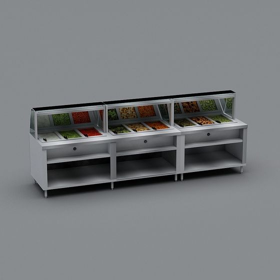 Modern Low-Poly Buffet Table 3D model