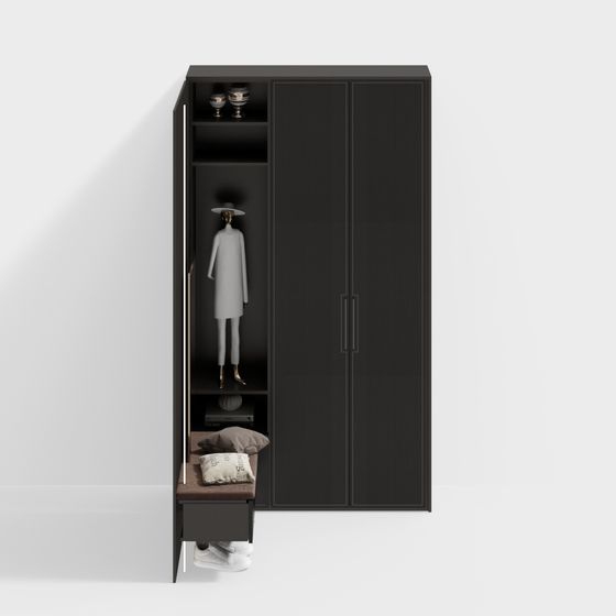 Minimalist Wardrobe 3D model for Modern Interiors