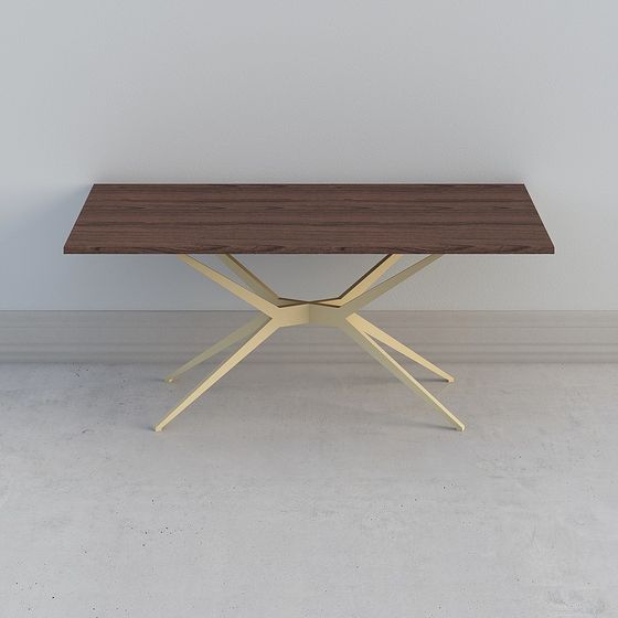 Cross-Leg Dining Table 3D model