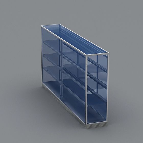 Futuristic Low-Polygon Display Cabinet 3D model