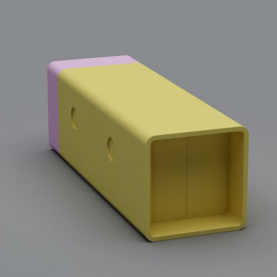 Color Block 3D model - Low Poly Design