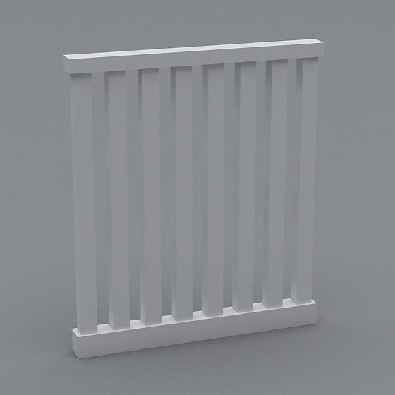 Vertical Line Bar Railing 3D model