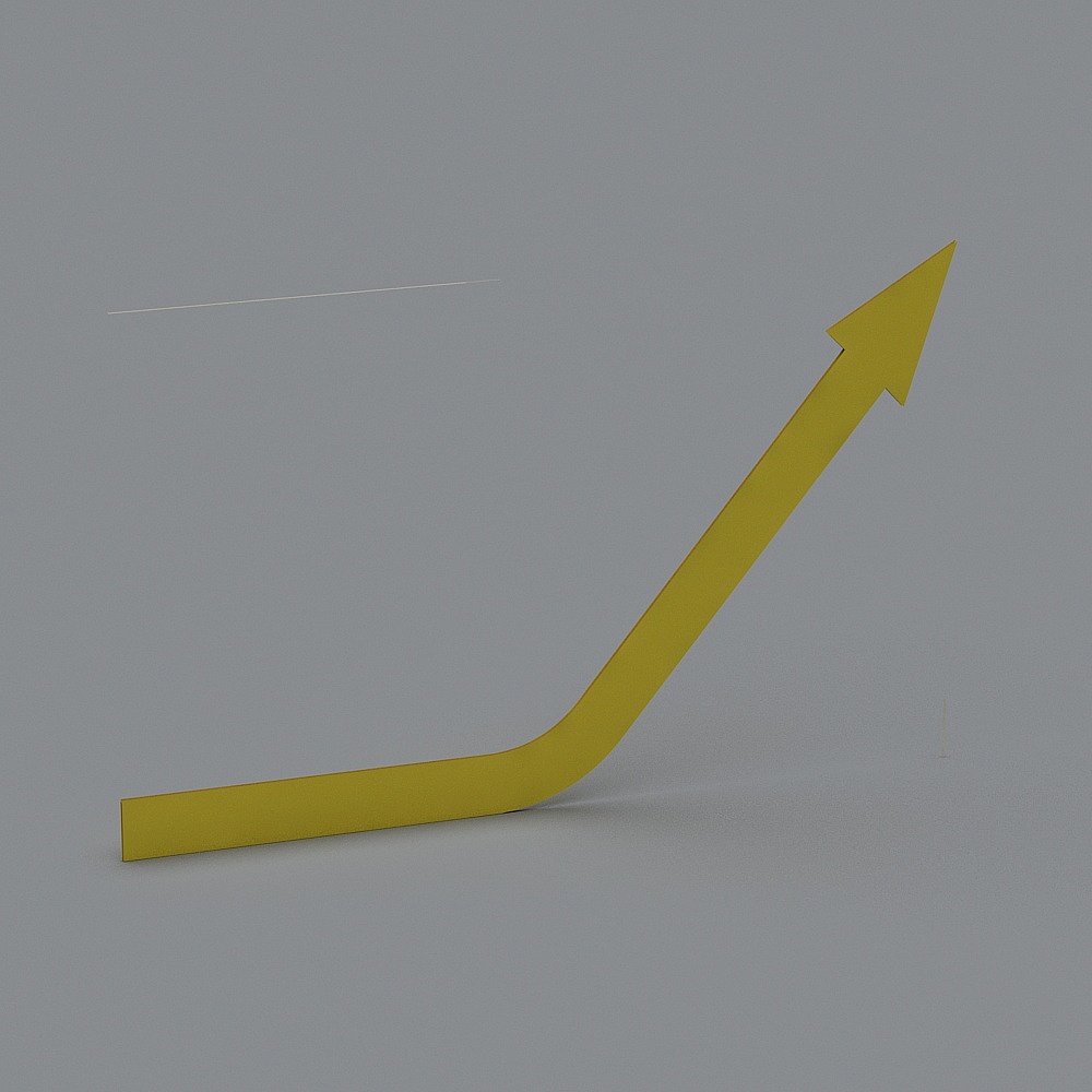 Bright Yellow Arrow 3D Model for Dynamic Projects