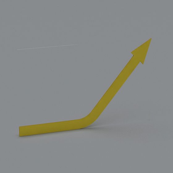 Bright Yellow Arrow 3D Model for Dynamic Projects