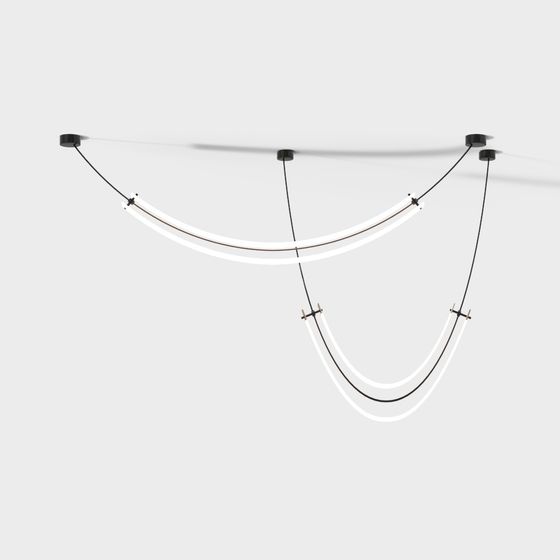 Neon Arc Pendant Light 3D model for Modern Spaces