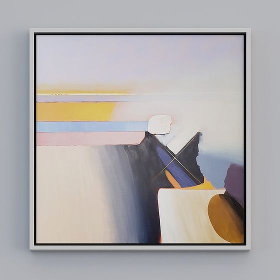 Abstract Geometric Frame 3D model for Modern Art