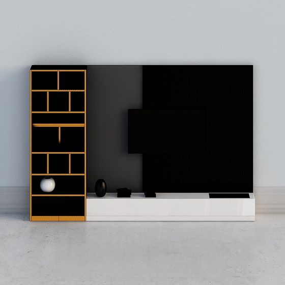 Contemporary Low-Poly TV Cabinet 3D model
