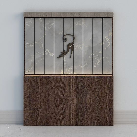 Stylish Marble Cat Window Decoration 3D model