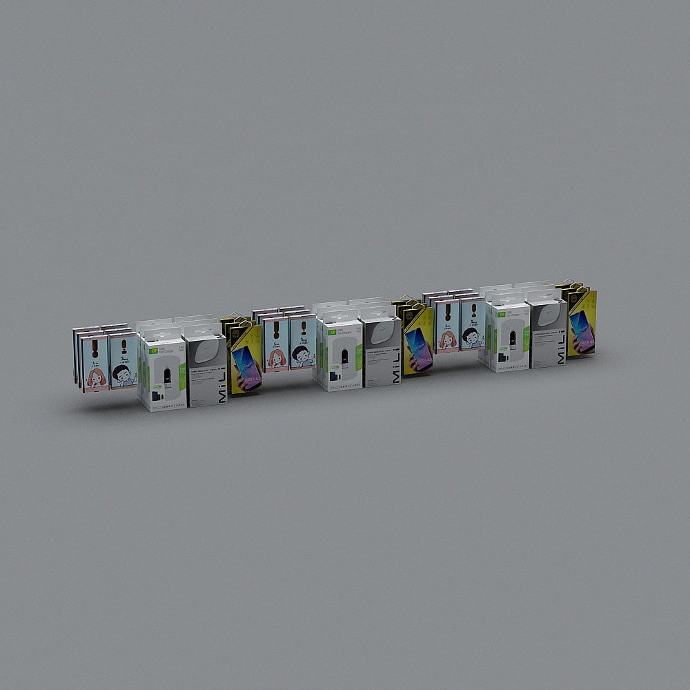 Portable Charger Packaging Box Collection 3D model