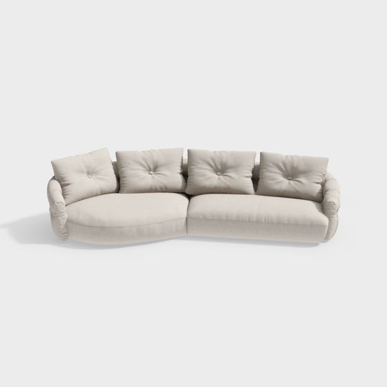 Cozy Corner 3D model Sofa for Modern Interiors