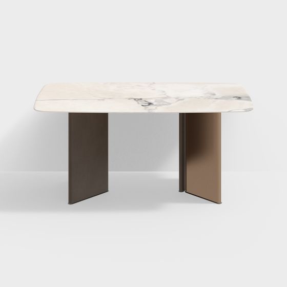 Minimalist Marble Dining Table 3D model
