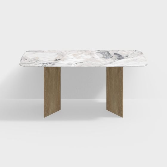 Elegant Marble Dining Table 3D model