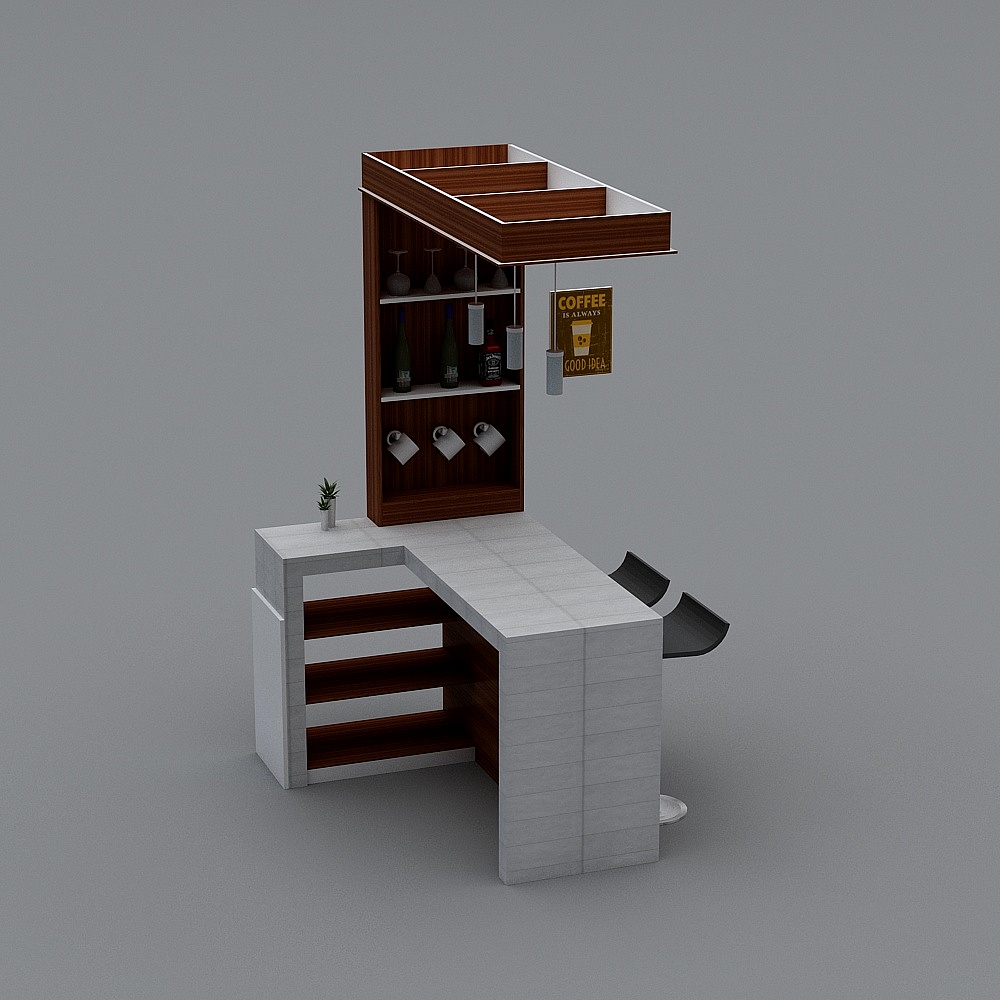 Minimalist Bar Counter 3D model