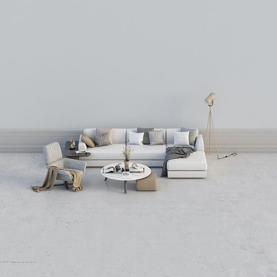 현대 미니멀 거실 소파 조합