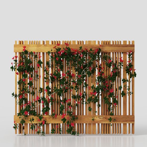 Low Polygon Wooden Fence 3D model for Tranquil Gardens