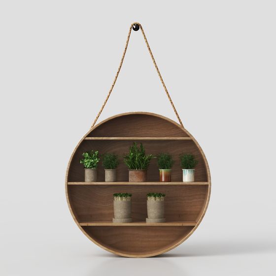 Round Hanging Bookshelf 3D model for Contemporary Homes
