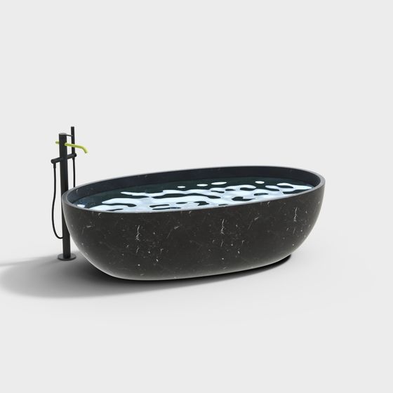 Elegant Low-Polygon Bathtub 3D model