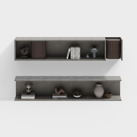 Modern Concrete Bookshelf 3D model for Creative Spaces