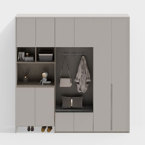 Sleek Minimalist Entryway 3D model for Modern Spaces