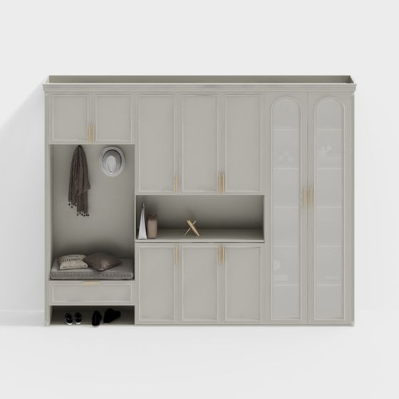 Urban Entryway Cabinet 3D model for Modern Interiors
