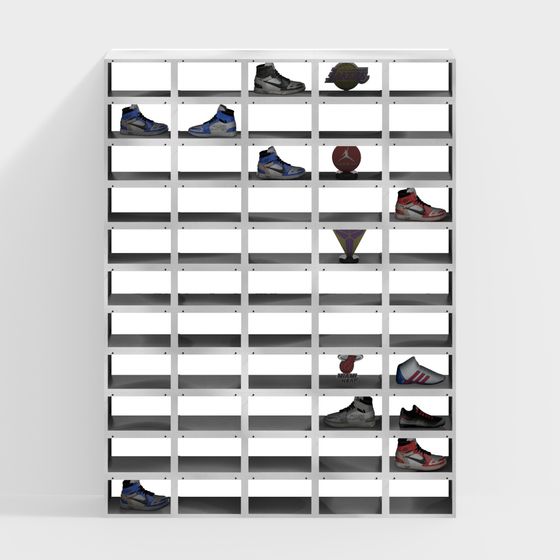 Modern 3D Shoe Rack Display Model