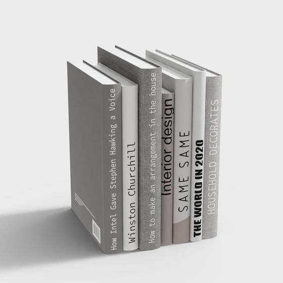 Stylish Low-Poly Bookshelf 3D model