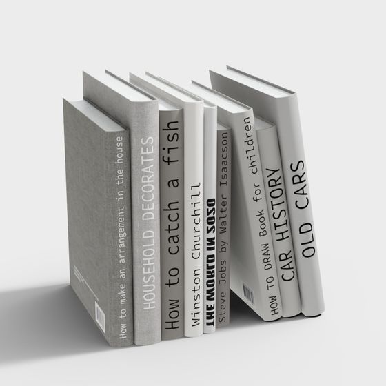 Low-Poly Bookshelf 3D model for Creators