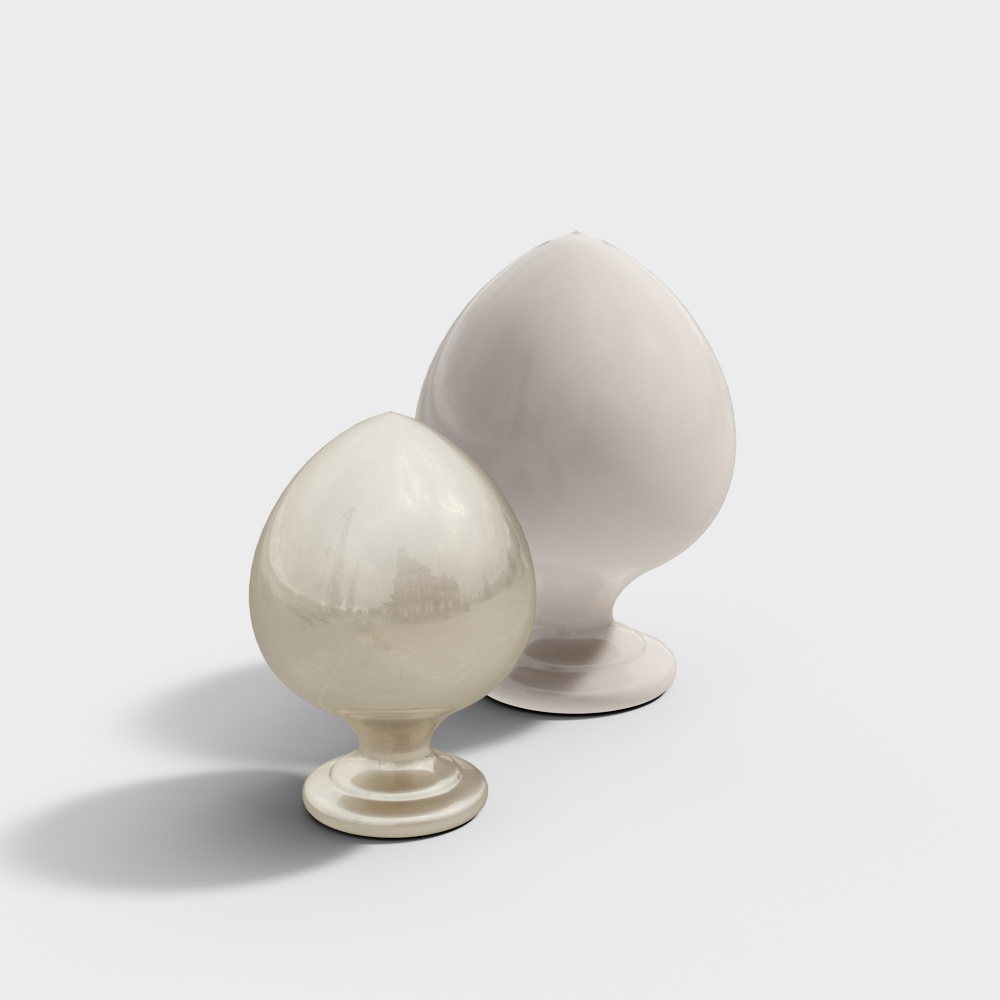 Elegant Egg-Shaped Light Fixture 3D Model – Low-Poly Design