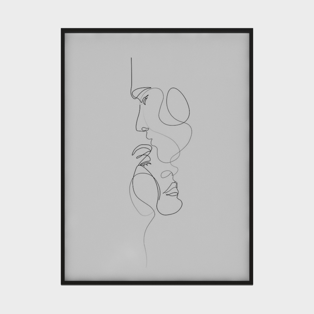 Abstract Silhouette 3D Model – Minimalist Artistic Design