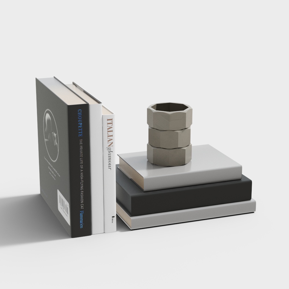 Wabi-sabi book ornament set