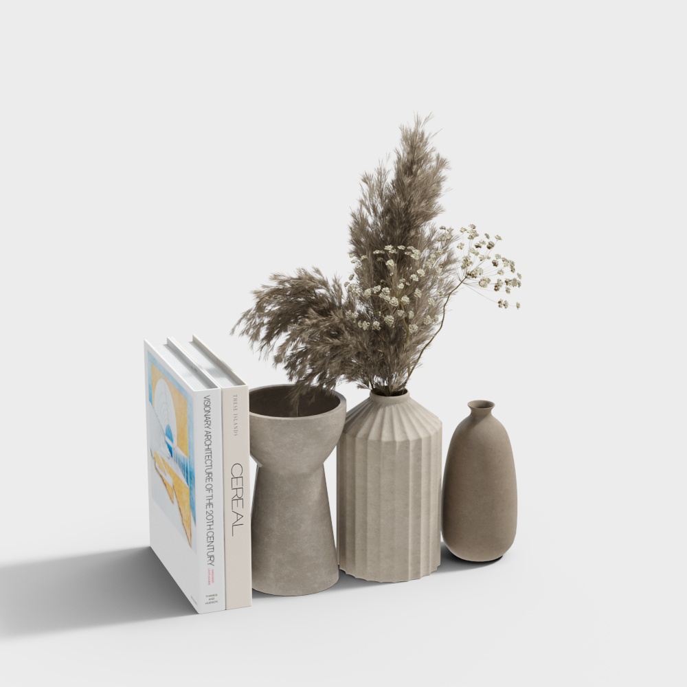 Wabi-sabi book floral ornament set