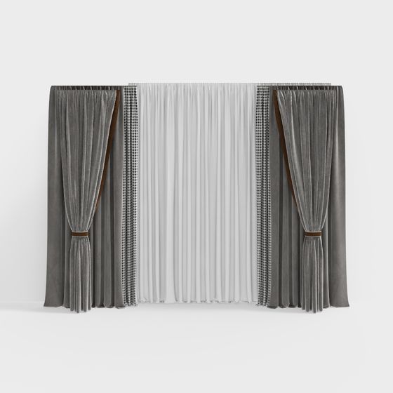 Stylish Low-Poly Curtain 3D Model for Creative Projects
