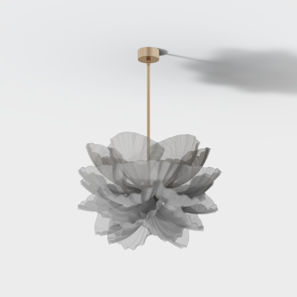 Elegant Floral Pendant Light 3D Model – Low-Poly Lighting