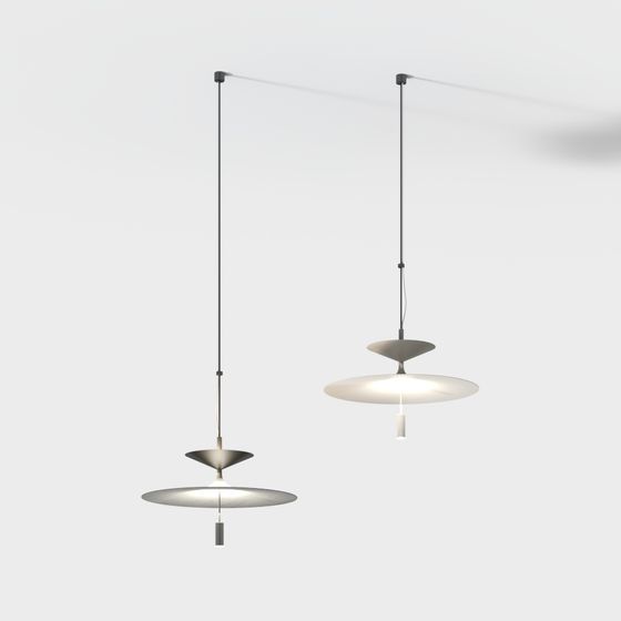 Suspended Disk Pendant Light 3D model
