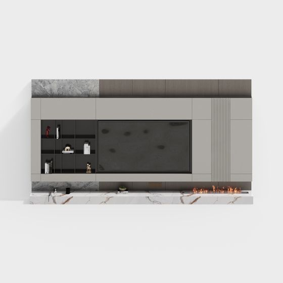 Urban Living Room Fireplace 3D model