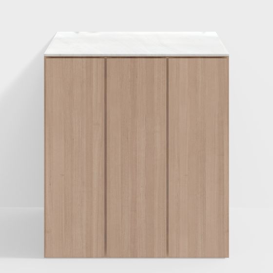 Wood Texture Marble Cabinet 3D model