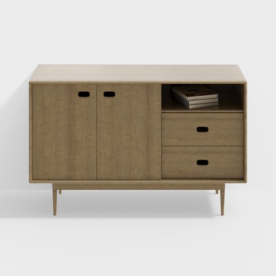 Elegant Nordic Style Storage Cabinet 3D model