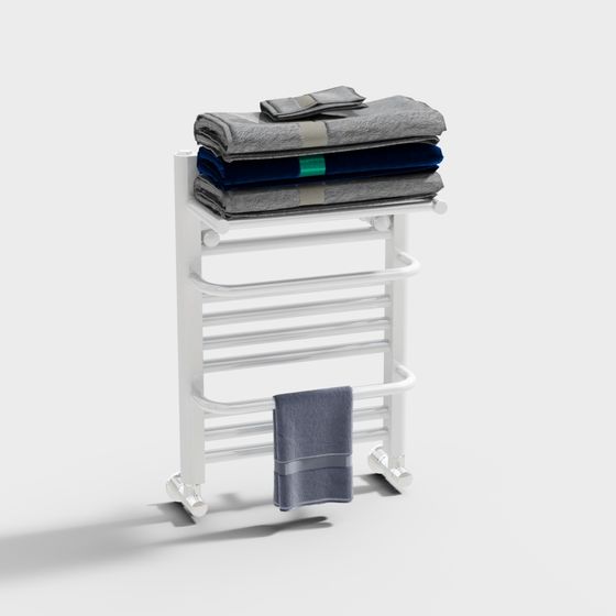 Minimalist Bathroom Towel Rack 3D model