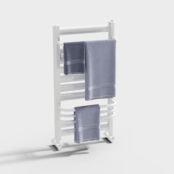Modern Minimalist Bathroom Towel Rack 3D model