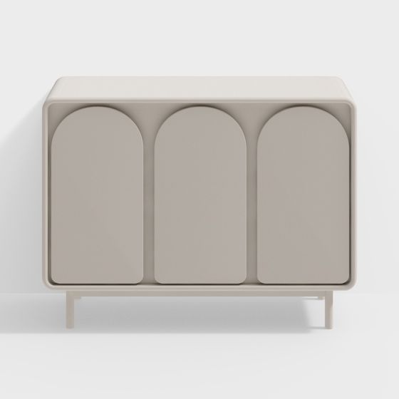 Curved Storage Cabinet 3D model