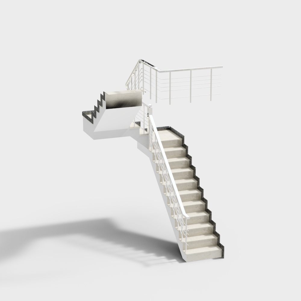 Stylish Low-Poly High-Detail Staircase 3D model