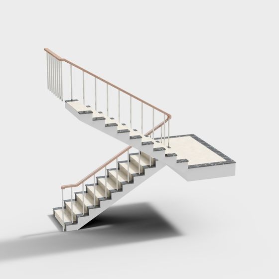 Elegant Low-Poly Staircase 3D model