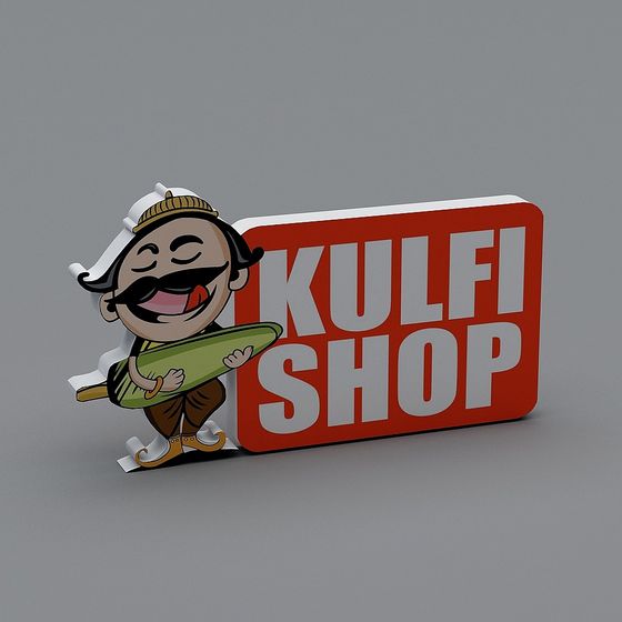 Vibrant Kulfi Shop Mascot 3D model