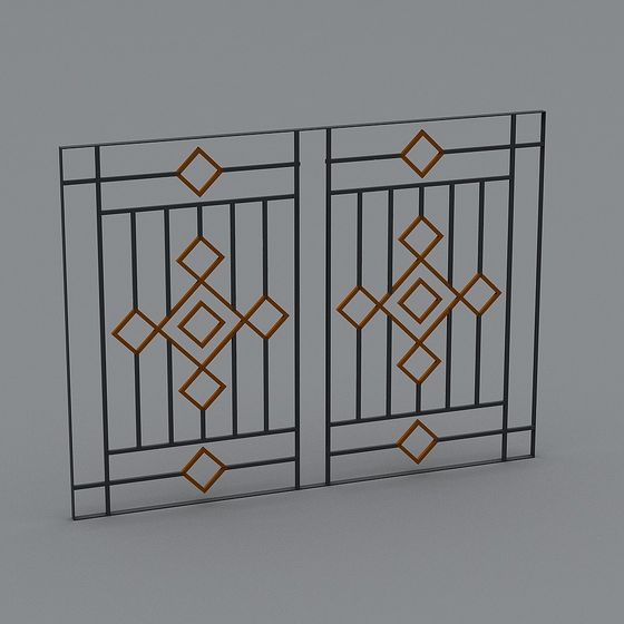 Low Polygon Geometric Fence 3D model