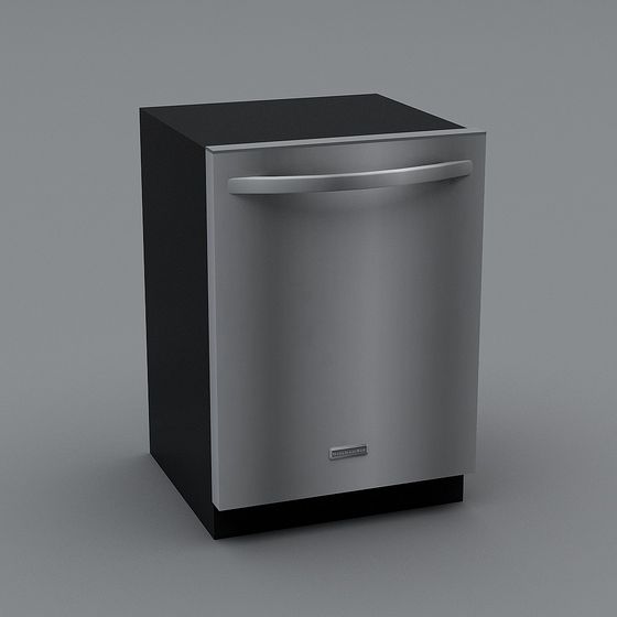 Stylish Low-Poly Dishwasher 3D model for Modern Kitchens