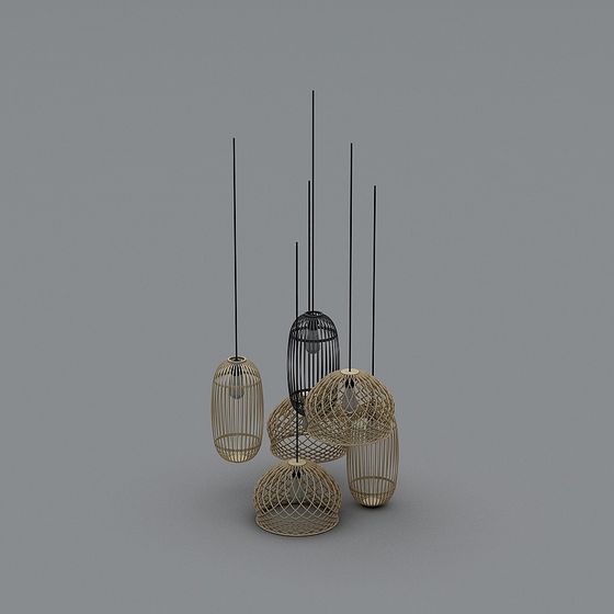 Hanging Birdcage Lamp 3D model