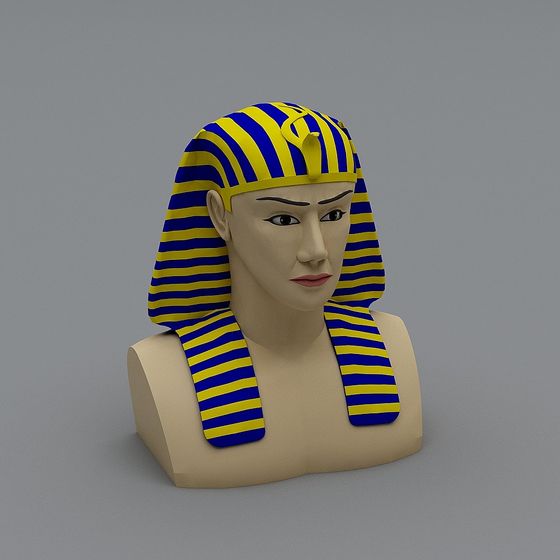 Pharaoh Head 3D Model - Ancient Egyptian Art