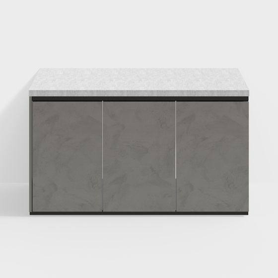 Sleek Concrete Cabinet 3D model for Modern Spaces