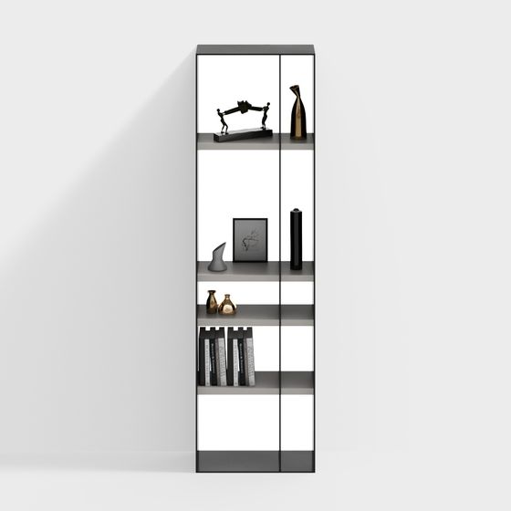 Modern Display Case 3D Model in Gray