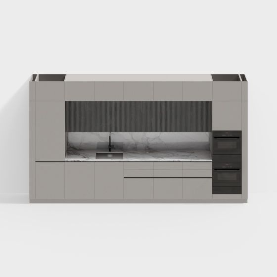 Sleek Modern Kitchen Cabinet Door 3D model